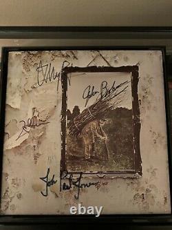 Led Zeppelin IV Vinyl Record Lp 1971 Signé Par Toute La Bande Coa Lire