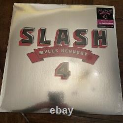 Lithographie Signée Slash 4 Vinyl Lp Autographes Et Roses Auto Vinyl