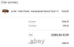 Lorde Signé Solar Power D2c Exclusive Deluxe Vinyl Autographié Ordre Confirmé