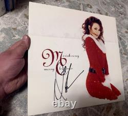 Mariah Carey Joyeux Noël Disque Vinyle Rouge Autographié Signé LP XMAS ? Rare