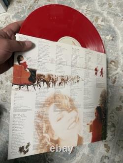 Mariah Carey Joyeux Noël Disque Vinyle Rouge Autographié Signé LP XMAS ? Rare