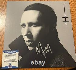 Marilyn Manson Signé / Autographié Heaven Upside Down Vinyl Record Beckett Bas