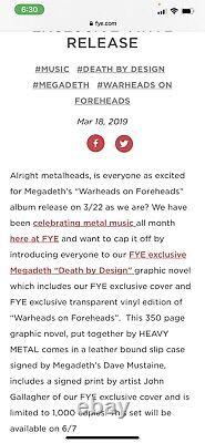 Megadeth Death By Design 4xlp Box Set Vinyl & Book Nouveau Dave Mustaine Autograph