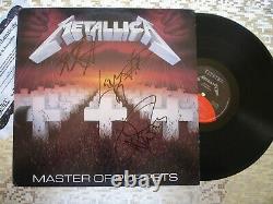 Metallica Master Of Puppets Autographied Lp Avec Coa Elektra E1 60439