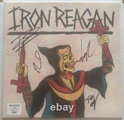 Ministère de croisement Iron Reagan Vinyle transparent laiteux avec éclaboussures autographié Read
