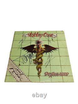 Motley Crue Dr. Feelgood Fully Signed Vinyl Lp Tous Les Membres Nikki Sixx