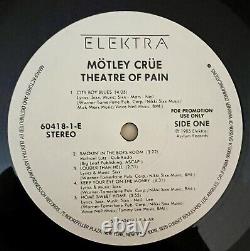 Motley Crue Theater Of Pain Autographié Authentic White Label Promo Lp