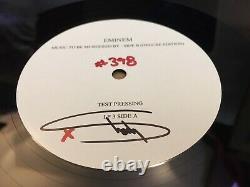 Musique D'éminim À Être Massacrée Par Enregistrement Signé Vinyl Test Appuyant Sur Sold Out Rare