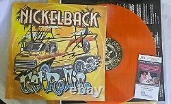 Nickelback a signé un disque vinyle GET ROLLIN autographié JSA COA ORANGE