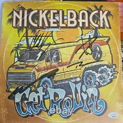 Nickelback a signé un disque vinyle GET ROLLIN autographié JSA COA ORANGE