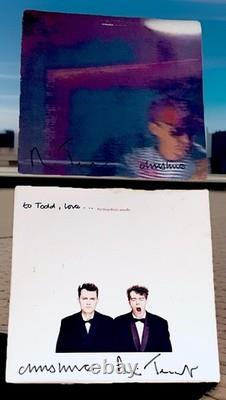 Pet Shop Boys 2 Albums Signés 12 Vinyles Disco & Couverture du 2ème Album (Sans Vinyle)
