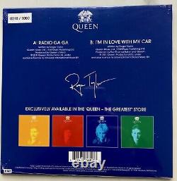 Queen Roger Taylor Mega Bundle Carnaby 7 Ensemble De Cartes Signées + Blue Vinyl Lp