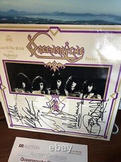 Queensryche Signé Autographe 206 Étiquette Vinyle Premier Album Autographié Rare