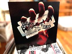 ROB HALFORD Signé à la main JUDAS PRIEST BRITISH STEEL DISQUE VINYLE ALBUM COA