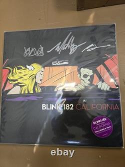 SIGNÉ Californie par Blink-182 VINYLE (Disque, 2016) Violet RARE Travis Barker