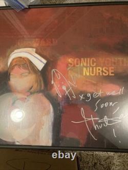 SONIC YOUTH THURSTON MOORE KIM GORDON DISQUE VINYLE SONIC NURSE SIGNÉ/ENCADRÉ