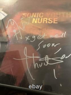 SONIC YOUTH THURSTON MOORE KIM GORDON DISQUE VINYLE SONIC NURSE SIGNÉ/ENCADRÉ