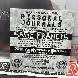 Sage Francis Personal Journals 20th Anniversary 2xlp Couleur Vinyle Signé X/200