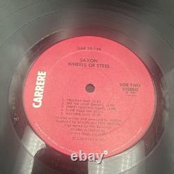 Saxon Wheels of Steel Vinyle dédicacé/signé par Biff Byford +4
