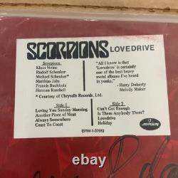 Scorpions Lovedrive Disque vinyle Album LP original avec pochette rouge autographié