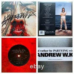 Signé Vinyl Lp Rare Andrew Wk I Get Wet Limited Red Smoke Autographied Nouveau