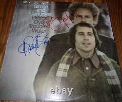 Simon & Garfunkel Signé Pont sur l'eau agitée Autographe Vinyle Autographié