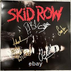 Skid Row Original Band Signé Debut Album Red Vinyl Certificat Hologramme 5 Sigs