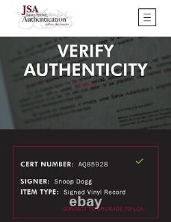 'Snoop Dogg a SIGNÉ Doggystyle 2LP Double Vinyle Autographié JSA COA'