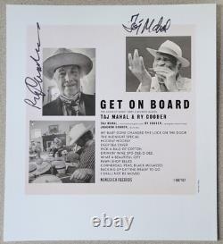 TAJ MAHAL & RY COODER Signé GET ON BOARD Insérer l'album avec un nouveau vinyle Beckett BAS