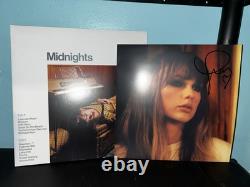 TAYLOR SWIFT Midnights Édition Verte Jade Vinyle Avec Photo Signée à La Main (+ Cœur)