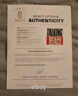 Talking Heads album vinyle LP signé 'True Stories' avec lettre d'authenticité Beckett #AE47679