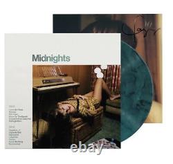 Taylor Swift Midnights Jade Green Edition Vinyl Avec Signature À La Main Photo In Hand