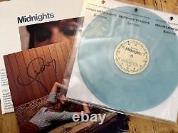 Taylor Swift Midnights Vinyle Bleu Pierre de Lune avec Insère Photo Signée à la Main