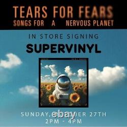 Tears For Fears Vinyle Couleur Signé Songs For A Nervous Planet 2 LP. REGARDER