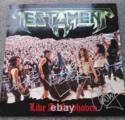Testament en direct à Eindhoven - Signé par 4 - Vinyle LP enregistré autographié
