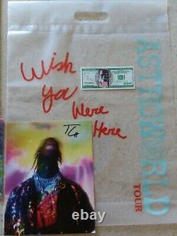 Travis Scott Astroworld Lp Vinyl CD Signé Lithographie Lenticulo Tour Money Bag