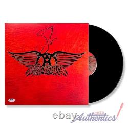 Vinyle LP signé par Steven Tyler, collection des plus grands succès d'Aerosmith PSA/DNA