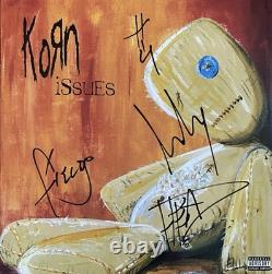 Vinyle dédicacé de Korn : Issues, Jonathan Davis, Head, Fieldy, Munky
