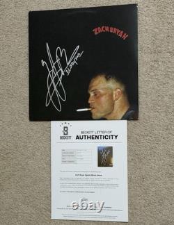 Vinyle signé de Zach Bryan autographe authentique Beckett Country éponyme