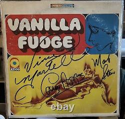 Vinyle signé du groupe Vanilla Fudge, LP, disque, Carmine Appice +2 Autographes COA