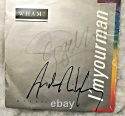 Wham Autographié 45 RPM Vinyl IM Votre Homme Andrew Ridgeley George Michaels
